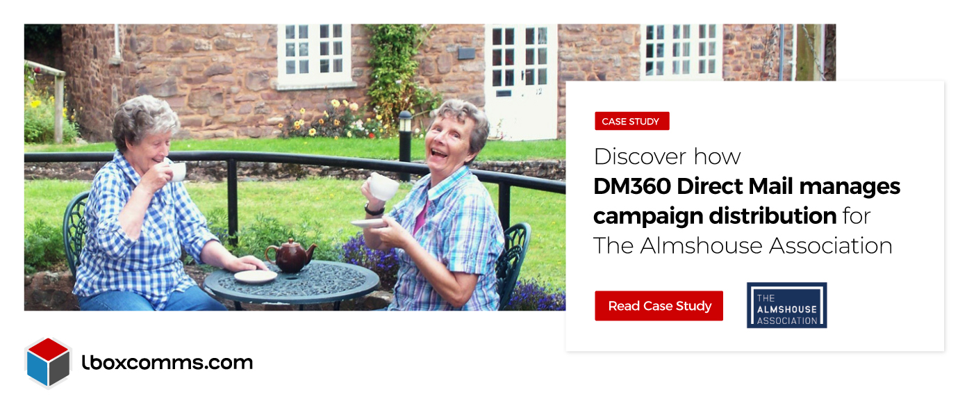 Case study for Almshouse Association Charity using DM360 Direct Mail Campaigns to raise funds and awareness