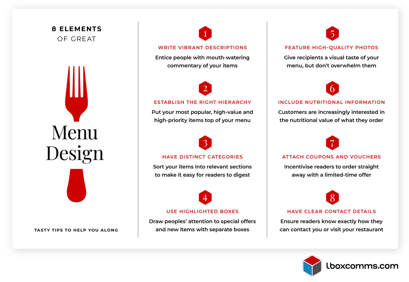 Infographic: Design tips on how to create an effective menu for your takeaway or restaurant