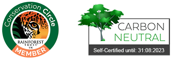 Rainforest Trust Member, Carbon Neutral Certified